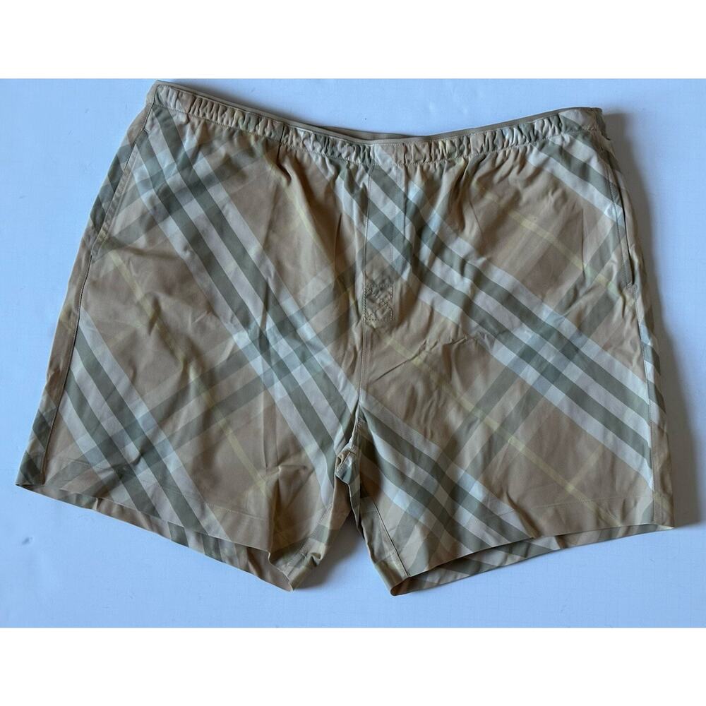Burberry Men's Flax IP Check Boxer Swim Shorts 2XL 8083161 Portugal NWT $630